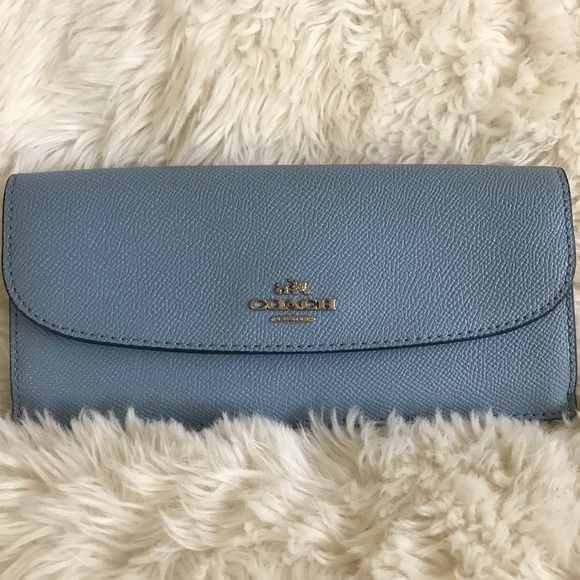 SOLD Coach Slim Envelope Wallet Blue - Picture 2 of 10